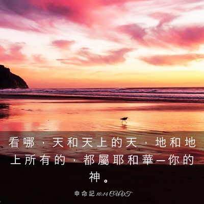 Picture 03 - 申 命 記 10:14 CUVT - 看 哪 ， 天 和 天 上 的 天 ， 地 和 - Bible Verse Picture