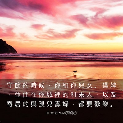 Picture 03 - 申 命 記 16:14 CUVT - 守 節 的 時 候 ， 你 和 你 兒 女 、 - Bible Verse Picture