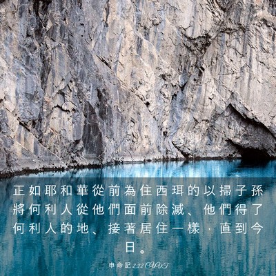 Picture 03 - 申 命 記 2:22 CUVT - 正 如 耶 和 華 從 前 為 住 西 珥 的 - Bible Verse Picture