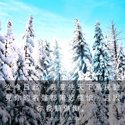 Picture 03 - 申 命 記 2:25 CUVT - 從 今 日 起 ， 我 要 使 天 下 萬 民 - Bible Verse Picture