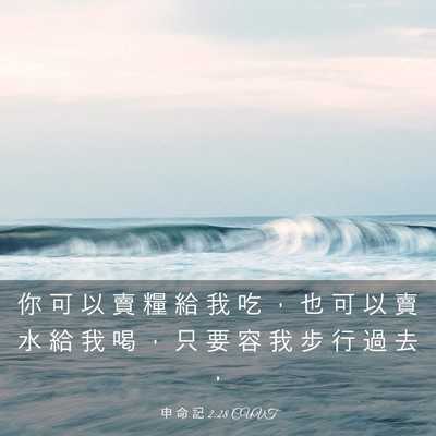 Picture 03 - 申 命 記 2:28 CUVT - 你 可 以 賣 糧 給 我 吃 ， 也 可 以 - Bible Verse Picture