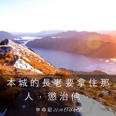Picture 03 - 申 命 記 22:18 CUVT - 本 城 的 長 老 要 拿 住 那 人 ， 懲 - Bible Verse Picture