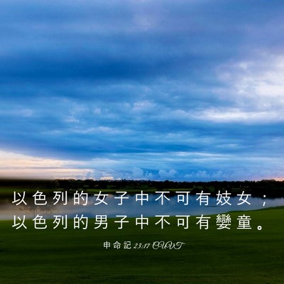Picture 03 - 申 命 記 23:17 CUVT - 以 色 列 的 女 子 中 不 可 有 妓 女 - Bible Verse Picture
