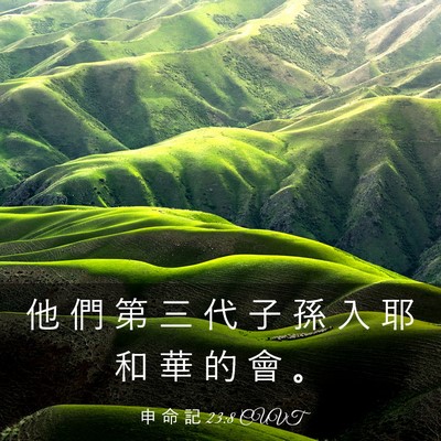 Picture 03 - 申 命 記 23:8 CUVT - 他 們 第 三 代 子 孫 入 耶 和 華 的 - Bible Verse Picture