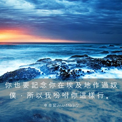 Picture 03 - 申 命 記 24:22 CUVT - 你 也 要 記 念 你 在 埃 及 地 作 過 - Bible Verse Picture