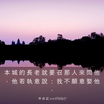 Picture 03 - 申 命 記 25:8 CUVT - 本 城 的 長 老 就 要 召 那 人 來 問 - Bible Verse Picture