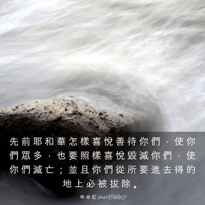 Picture 03 - 申 命 記 28:63 CUVT - 先 前 耶 和 華 怎 樣 喜 悅 善 待 你 - Bible Verse Picture