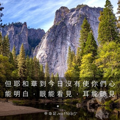 Picture 03 - 申 命 記 29:4 CUVT - 但 耶 和 華 到 今 日 沒 有 使 你 們 - Bible Verse Picture