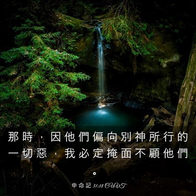 Picture 03 - 申 命 記 31:18 CUVT - 那 時 ， 因 他 們 偏 向 別 神 所 行 - Bible Verse Picture