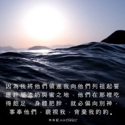 Picture 03 - 申 命 記 31:20 CUVT - 因 為 我 將 他 們 領 進 我 向 他 們 - Bible Verse Picture
