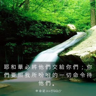 Picture 03 - 申 命 記 31:5 CUVT - 耶 和 華 必 將 他 們 交 給 你 們 ； - Bible Verse Picture