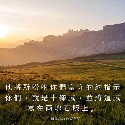 Picture 03 - 申 命 記 4:13 CUVT - 他 將 所 吩 咐 你 們 當 守 的 約 指 - Bible Verse Picture