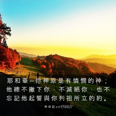 Picture 03 - 申 命 記 4:31 CUVT - 耶 和 華 ─ 你 神 原 是 有 憐 憫 的 - Bible Verse Picture