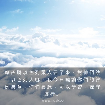 Picture 03 - 申 命 記 5:1 CUVT - 摩 西 將 以 色 列 眾 人 召 了 來 ， - Bible Verse Picture