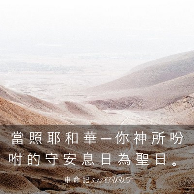 Picture 03 - 申 命 記 5:12 CUVT - 當 照 耶 和 華 ─ 你 神 所 吩 咐 的 - Bible Verse Picture