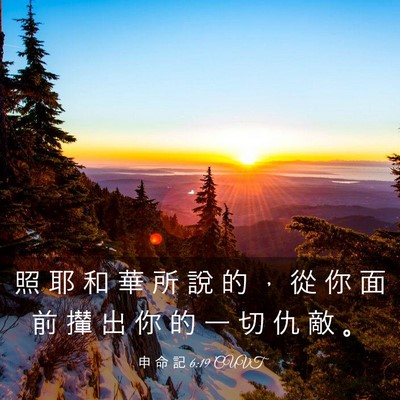 Picture 03 - 申 命 記 6:19 CUVT - 照 耶 和 華 所 說 的 ， 從 你 面 前 - Bible Verse Picture