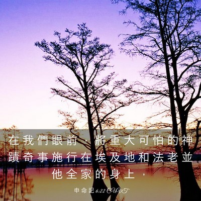 Picture 03 - 申 命 記 6:22 CUVT - 在 我 們 眼 前 ， 將 重 大 可 怕 的 - Bible Verse Picture