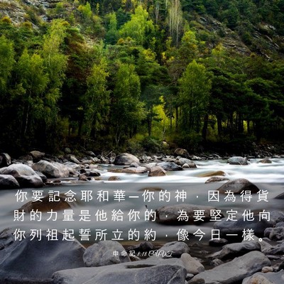 Picture 03 - 申 命 記 8:18 CUVT - 你 要 記 念 耶 和 華 ─ 你 的 神 ， - Bible Verse Picture