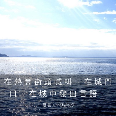 Picture 03 - 箴 言 1:21 CUVT - 在 熱 鬧 街 頭 喊 叫 ， 在 城 門 口 - Bible Verse Picture