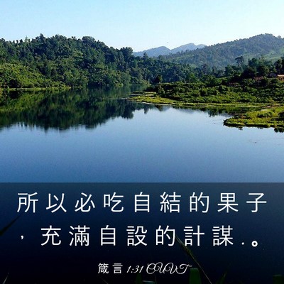 Picture 03 - 箴 言 1:31 CUVT - 所 以 必 吃 自 結 的 果 子 ， 充 滿 - Bible Verse Picture