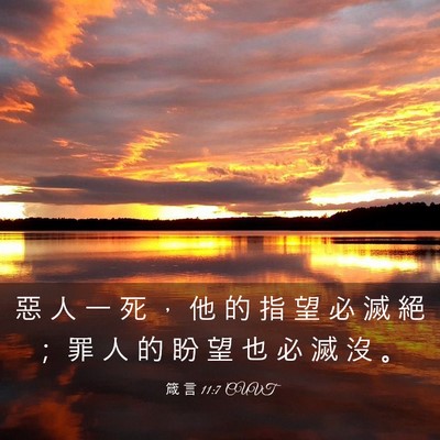 Picture 03 - 箴 言 11:7 CUVT - 惡 人 一 死 ， 他 的 指 望 必 滅 絕 - Bible Verse Picture