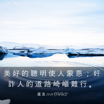 Picture 03 - 箴 言 13:15 CUVT - 美 好 的 聰 明 使 人 蒙 恩 ； 奸 詐 - Bible Verse Picture