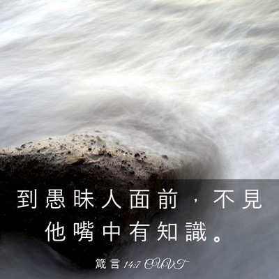 Picture 03 - 箴 言 14:7 CUVT - 到 愚 昧 人 面 前 ， 不 見 他 嘴 中 - Bible Verse Picture