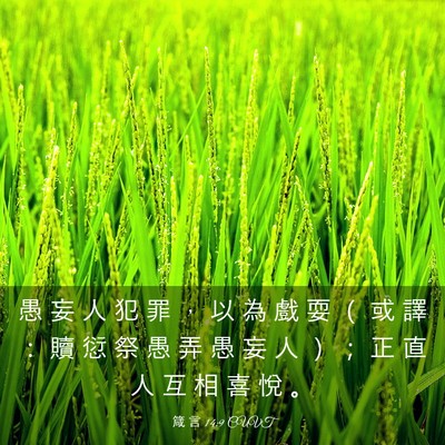 Picture 03 - 箴 言 14:9 CUVT - 愚 妄 人 犯 罪 ， 以 為 戲 耍 （ 或 - Bible Verse Picture