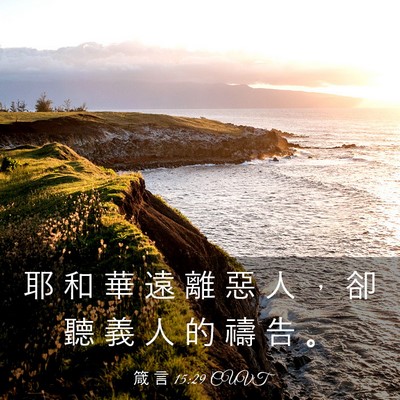 Picture 03 - 箴 言 15:29 CUVT - 耶 和 華 遠 離 惡 人 ， 卻 聽 義 人 - Bible Verse Picture