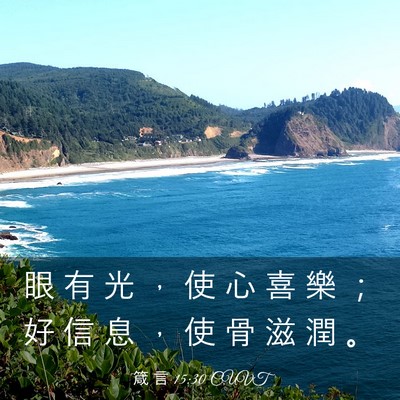 Picture 03 - 箴 言 15:30 CUVT - 眼 有 光 ， 使 心 喜 樂 ； 好 信 息 - Bible Verse Picture