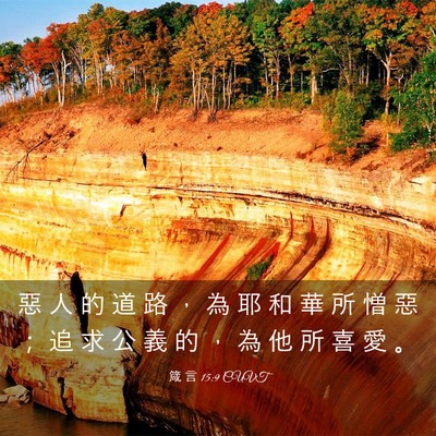 Picture 03 - 箴 言 15:9 CUVT - 惡 人 的 道 路 ， 為 耶 和 華 所 憎 - Bible Verse Picture