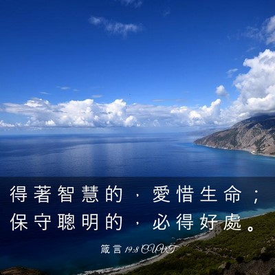 Picture 03 - 箴 言 19:8 CUVT - 得 著 智 慧 的 ， 愛 惜 生 命 ； 保 - Bible Verse Picture