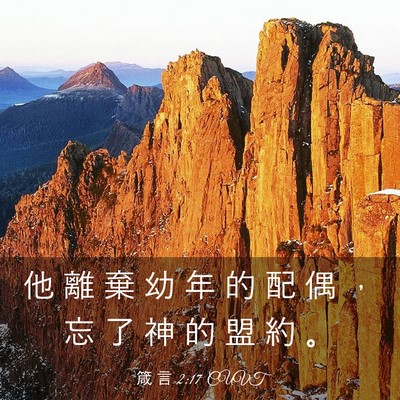 Picture 03 - 箴 言 2:17 CUVT - 他 離 棄 幼 年 的 配 偶 ， 忘 了 神 - Bible Verse Picture