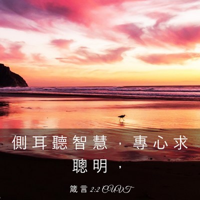 Picture 03 - 箴 言 2:2 CUVT - 側 耳 聽 智 慧 ， 專 心 求 聰 明 - Bible Verse Picture
