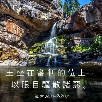 Picture 03 - 箴 言 20:8 CUVT - 王 坐 在 審 判 的 位 上 ， 以 眼 目 - Bible Verse Picture