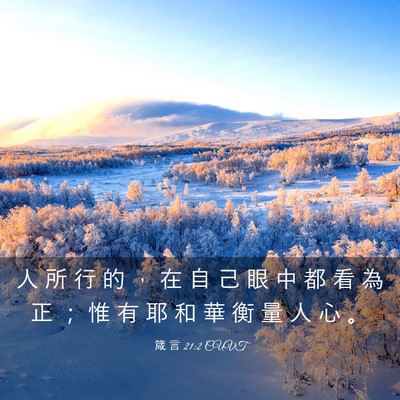 Picture 03 - 箴 言 21:2 CUVT - 人 所 行 的 ， 在 自 己 眼 中 都 看 - Bible Verse Picture