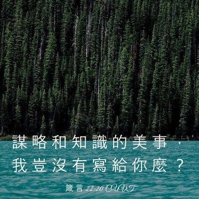 Picture 03 - 箴 言 22:20 CUVT - 謀 略 和 知 識 的 美 事 ， 我 豈 沒 - Bible Verse Picture
