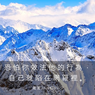 Picture 03 - 箴 言 22:25 CUVT - 恐 怕 你 效 法 他 的 行 為 ， 自 己 - Bible Verse Picture
