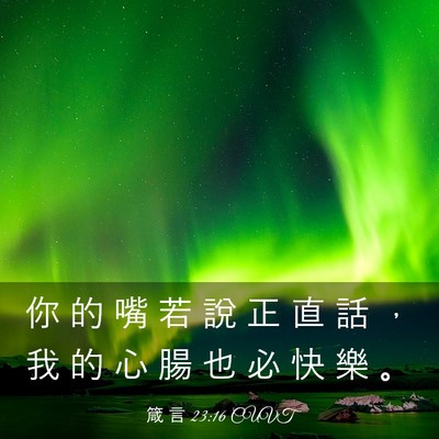 Picture 03 - 箴 言 23:16 CUVT - 你 的 嘴 若 說 正 直 話 ， 我 的 心 - Bible Verse Picture