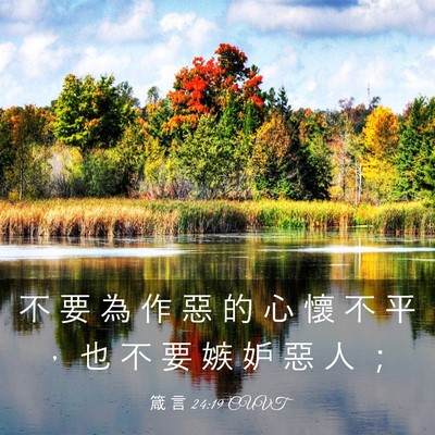 Picture 03 - 箴 言 24:19 CUVT - 不 要 為 作 惡 的 心 懷 不 平 ， 也 - Bible Verse Picture