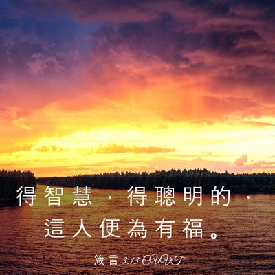 Picture 03 - 箴 言 3:13 CUVT - 得 智 慧 ， 得 聰 明 的 ， 這 人 便 - Bible Verse Picture