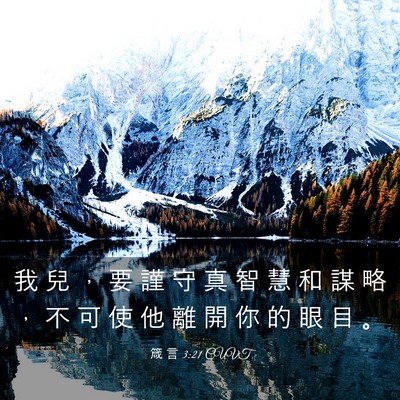 Picture 03 - 箴 言 3:21 CUVT - 我 兒 ， 要 謹 守 真 智 慧 和 謀 略 - Bible Verse Picture