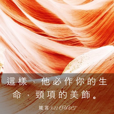 Picture 03 - 箴 言 3:22 CUVT - 這 樣 ， 他 必 作 你 的 生 命 ， 頸 - Bible Verse Picture