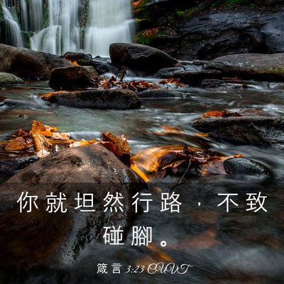 Picture 03 - 箴 言 3:23 CUVT - 你 就 坦 然 行 路 ， 不 致 碰 腳 - Bible Verse Picture