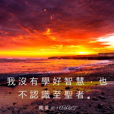 Picture 03 - 箴 言 30:3 CUVT - 我 沒 有 學 好 智 慧 ， 也 不 認 識 - Bible Verse Picture