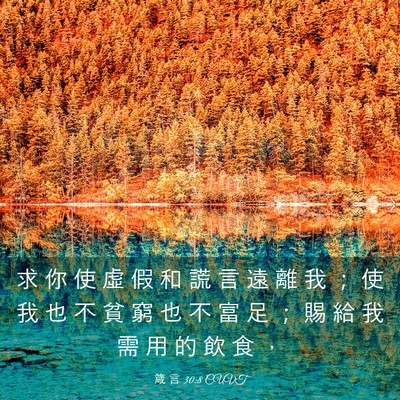 Picture 03 - 箴 言 30:8 CUVT - 求 你 使 虛 假 和 謊 言 遠 離 我 ； - Bible Verse Picture