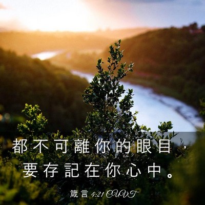 Picture 03 - 箴 言 4:21 CUVT - 都 不 可 離 你 的 眼 目 ， 要 存 記 - Bible Verse Picture