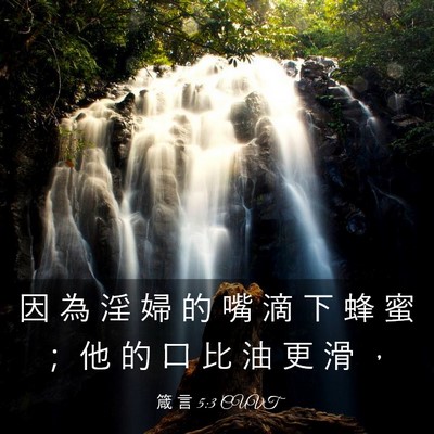 Picture 03 - 箴 言 5:3 CUVT - 因 為 淫 婦 的 嘴 滴 下 蜂 蜜 ； 他 - Bible Verse Picture