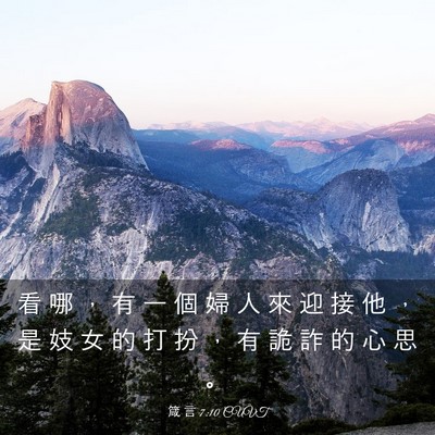 Picture 03 - 箴 言 7:10 CUVT - 看 哪 ， 有 一 個 婦 人 來 迎 接 他 - Bible Verse Picture