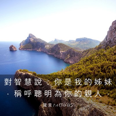 Picture 03 - 箴 言 7:4 CUVT - 對 智 慧 說 ： 你 是 我 的 姊 妹 ， - Bible Verse Picture